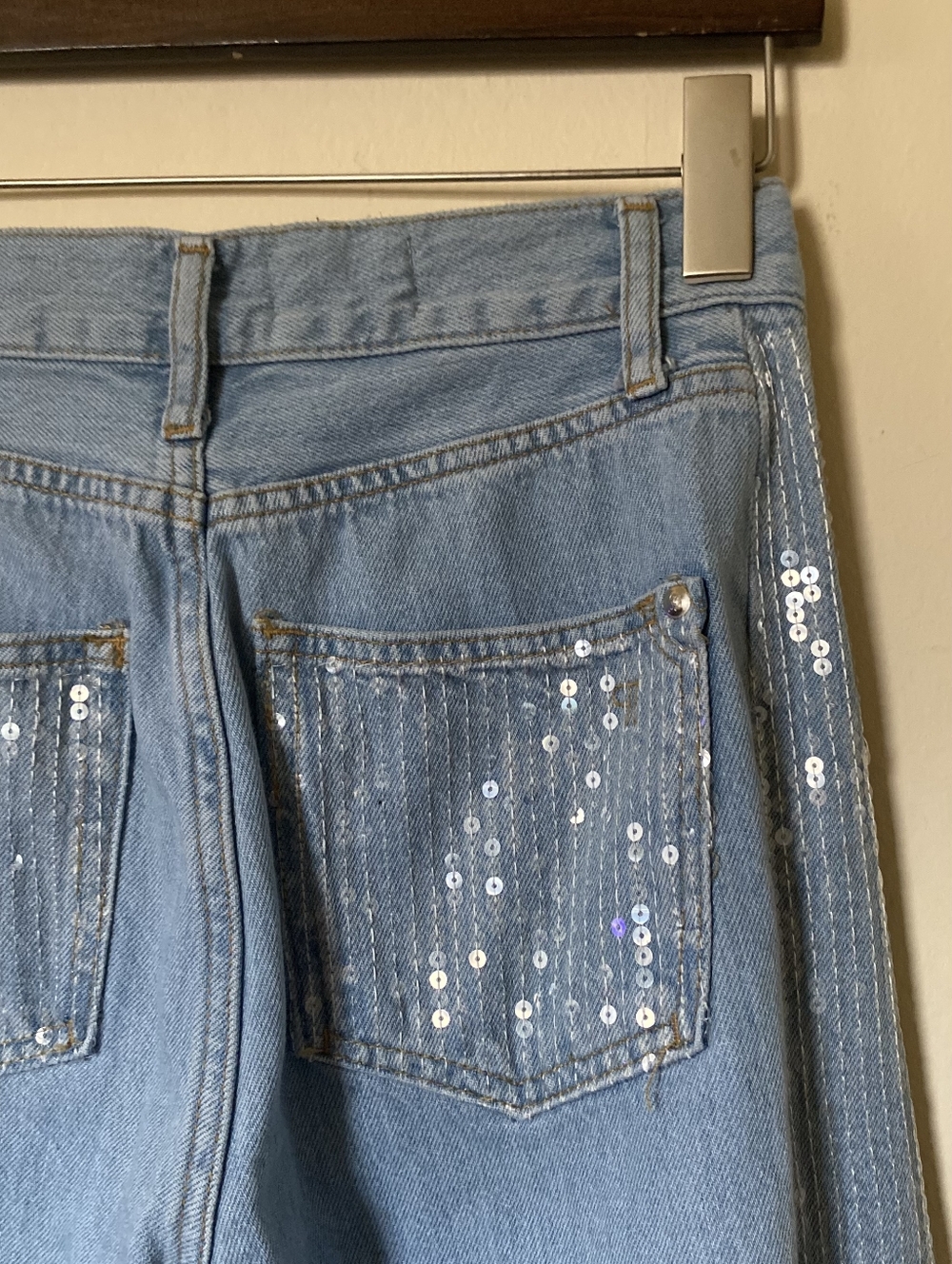 PILCRO By Anthropologie | Sequin High-Rise Wide Leg Jeans - Picture 16 of 16